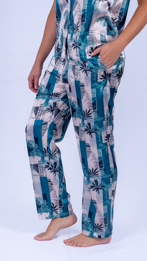 Pijama para Mujer en satín - Green Imperial