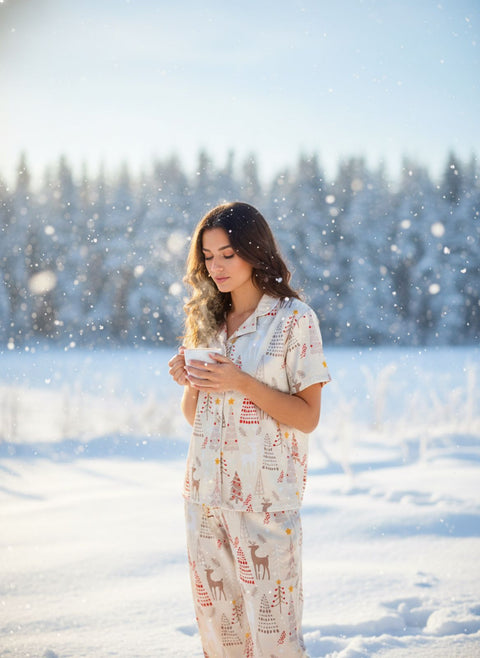 Pijama para Mujer en satín - Bruma Navideña 🎄 Edición Limitada