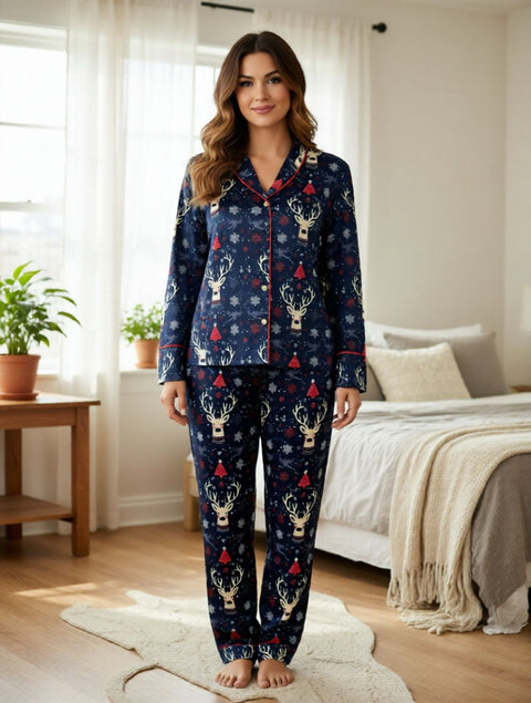 Pijama para Mujer en satín - Sueño Navideño 🎄 Edición Limitada