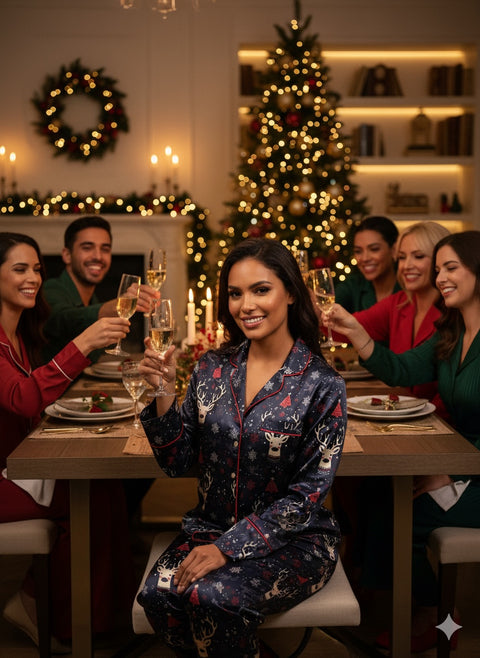 Pijama para Mujer en satín - Sueño Navideño 🎄 Edición Limitada